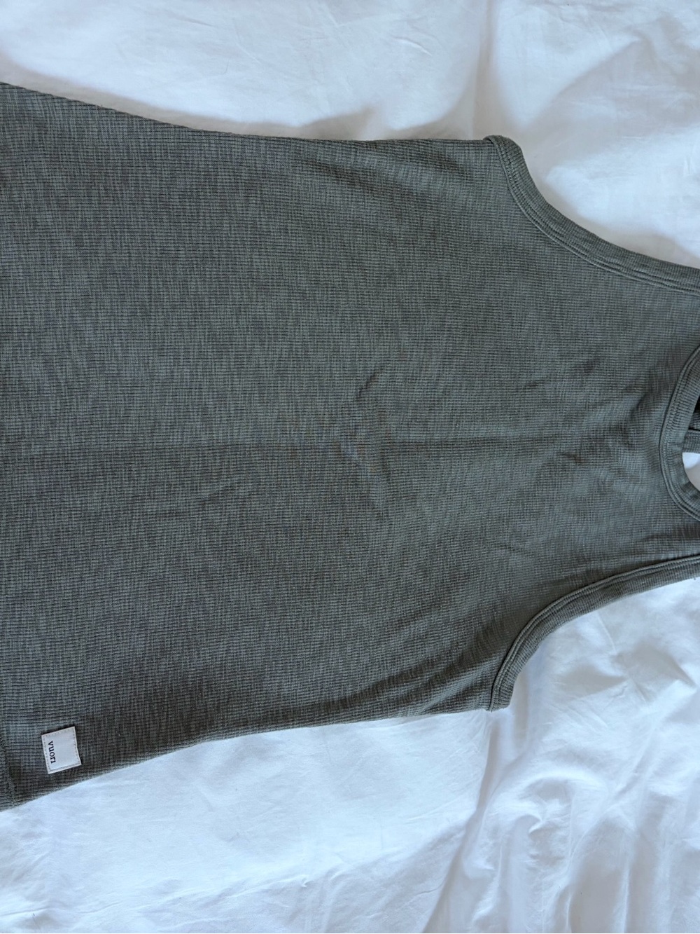 Vuori XS Ribbed Olive Green Tank Top